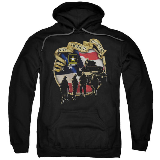 Army Duty Honor Country Mens Hoodie Black - clothing by TeeHivey.com (Image 1)