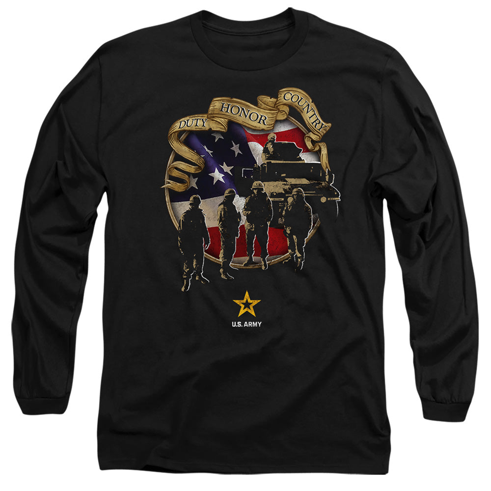 Army Duty Honor Country Mens Long Sleeve Shirt Black - clothing by TeeHivey.com (Image 2)