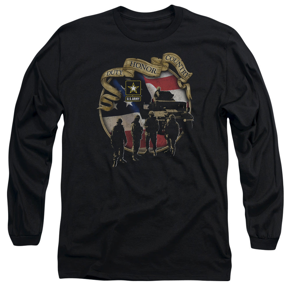 Army Duty Honor Country Mens Long Sleeve Shirt Black - clothing by TeeHivey.com (Image 1)