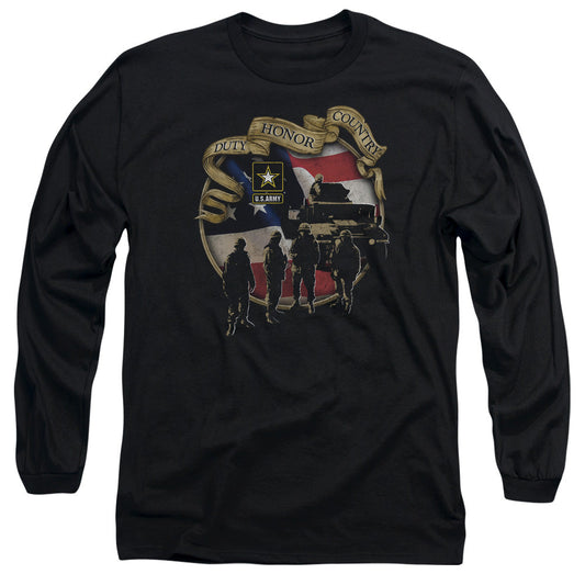 Army Duty Honor Country Mens Long Sleeve Shirt Black - clothing by TeeHivey.com (Image 1)