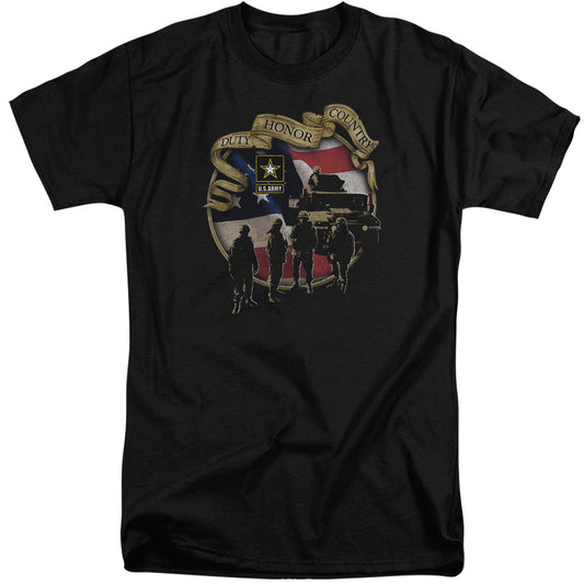 Army Duty Honor Country Mens Tall T Shirt Black - clothing by TeeHivey.com (Image 1)