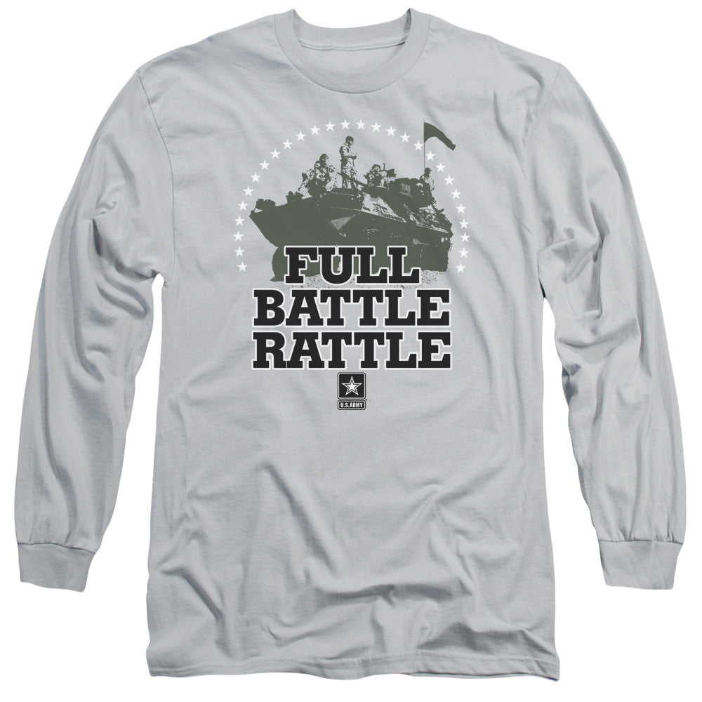 Army Full Batle Ratle Mens Long Sleeve Shirt Silver - clothing by TeeHivey.com
