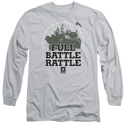 Army Full Batle Ratle Mens Long Sleeve Shirt Silver - clothing by TeeHivey.com