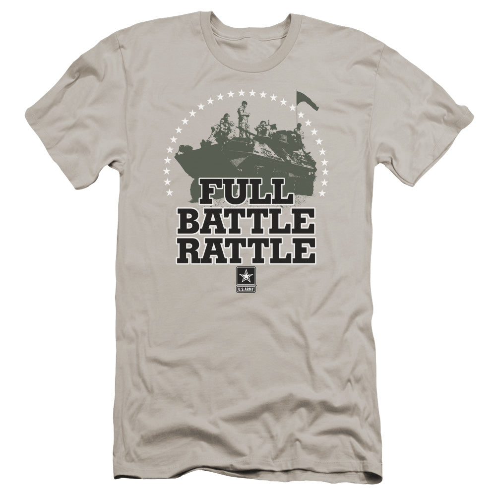 Army Full Batle Ratle Premium Bella Canvas Slim Fit Mens T Shirt Silver - clothing by TeeHivey.com