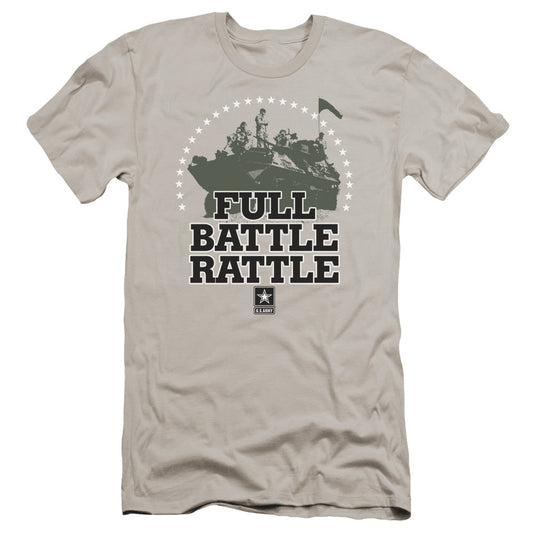 Army Full Batle Ratle Premium Bella Canvas Slim Fit Mens T Shirt Silver - clothing by TeeHivey.com