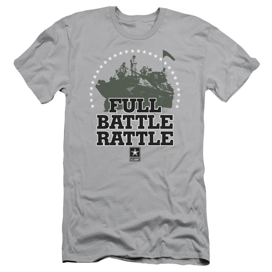 Army Full Batle Ratle Slim Fit Mens T Shirt Silver - clothing by TeeHivey.com