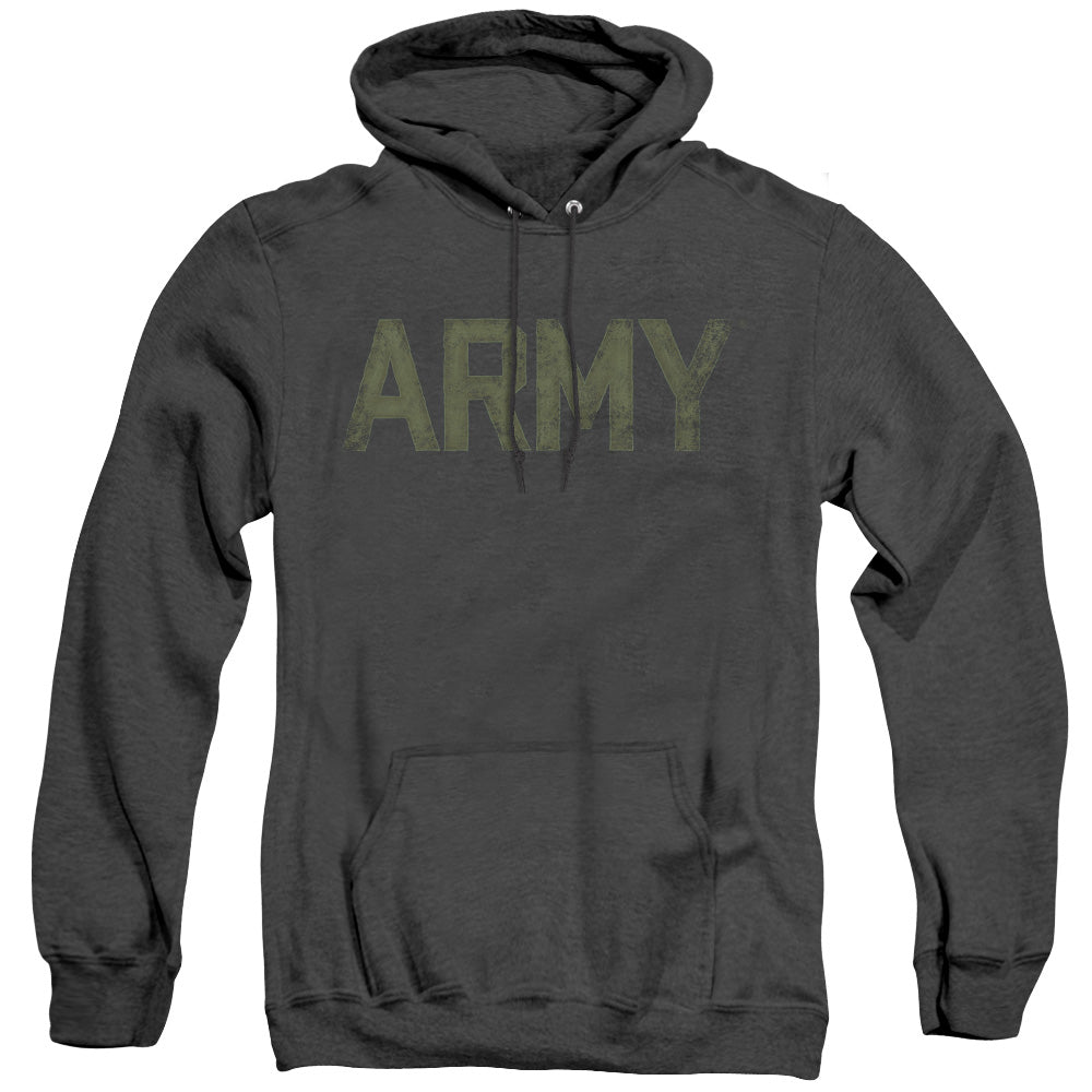 Army Type Mens Heather Hoodie Black - clothing by TeeHivey.com (Image 2)
