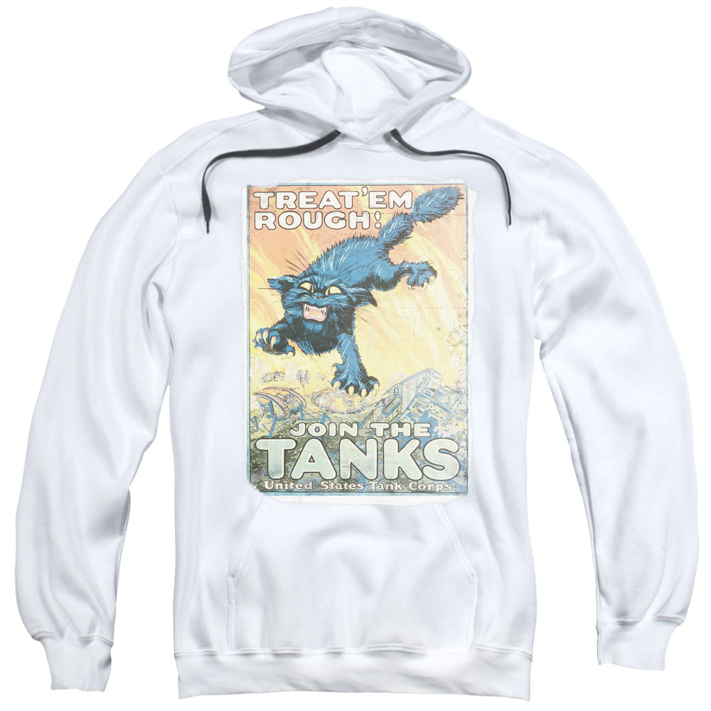 Army Treat Em Rough Mens Hoodie White