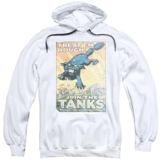 Army Treat Em Rough Mens Hoodie White