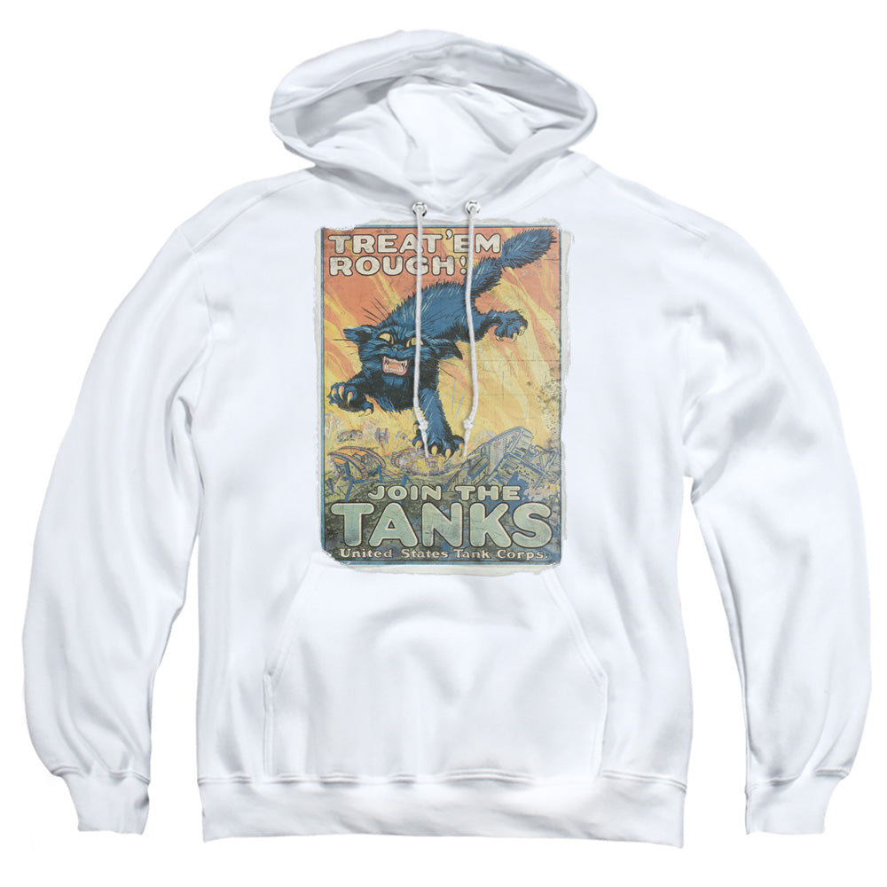 Army Treat Em Rough Mens Hoodie White