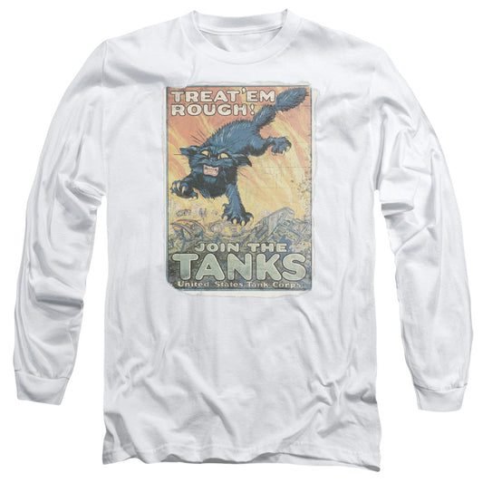 Army Treat Em Rough Mens Long Sleeve Shirt White