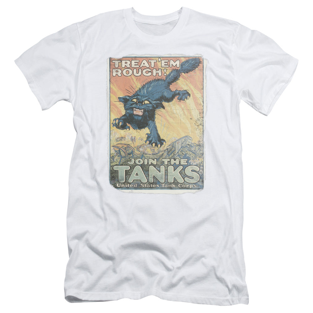 Army Treat Em Rough Slim Fit Mens T Shirt White