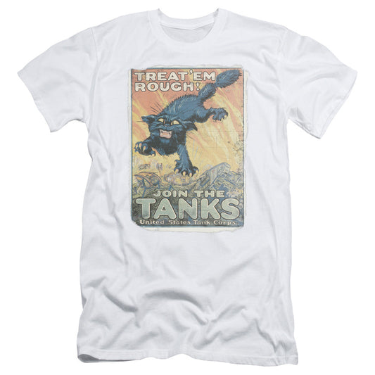 Army Treat Em Rough Slim Fit Mens T Shirt White