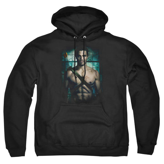 Arrow Shirtless Mens Hoodie Black - clothing by TeeHivey.com (Image 1)