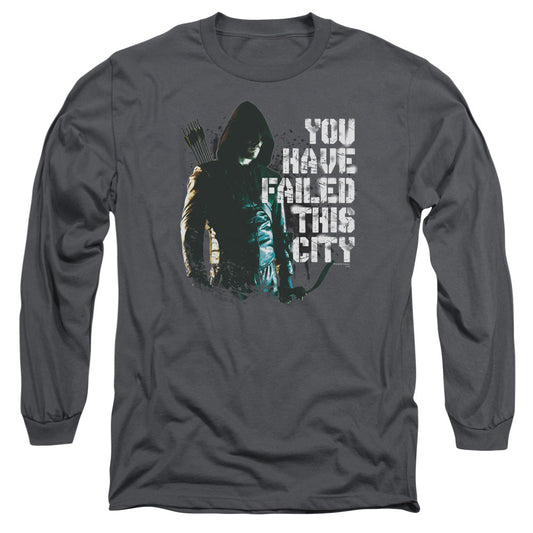 Arrow You Have Failed Mens Long Sleeve Shirt Charcoal - clothing by TeeHivey.com (Image 1)