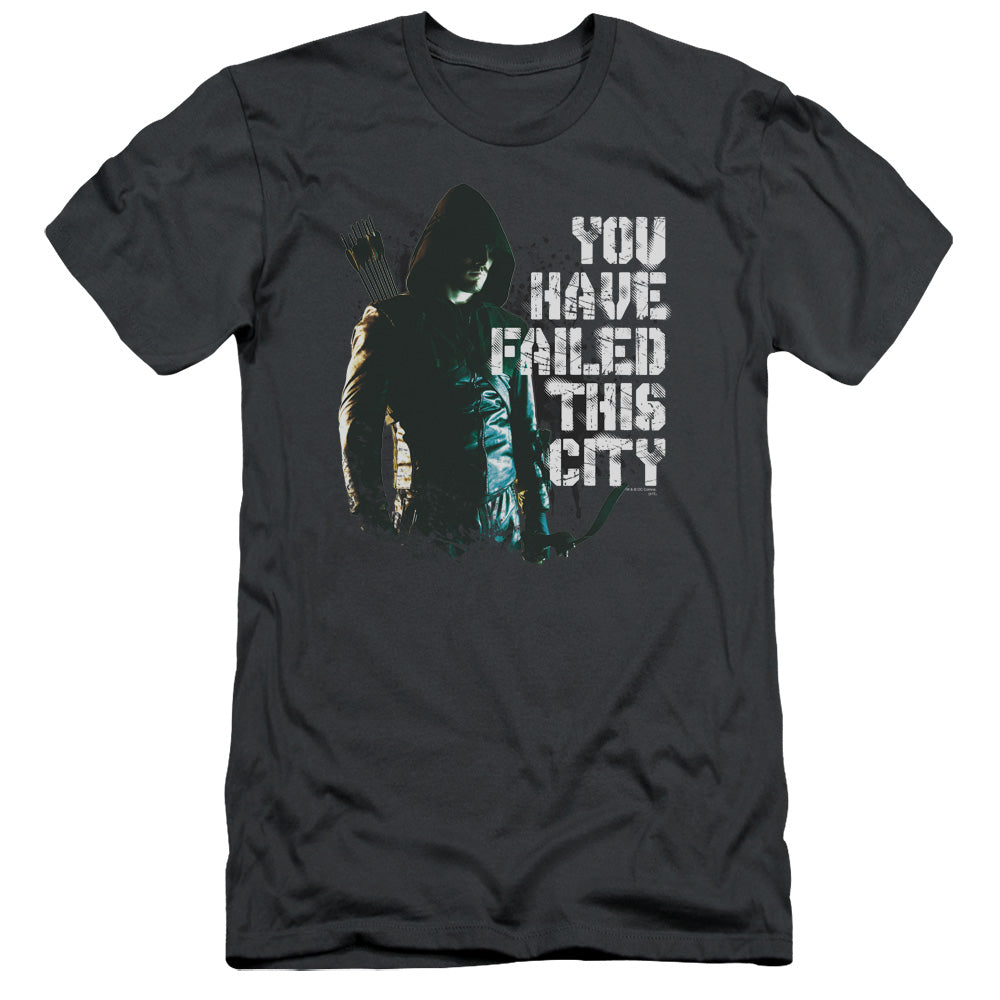 Arrow You Have Failed Slim Fit Mens T Shirt Charcoal - clothing by TeeHivey.com