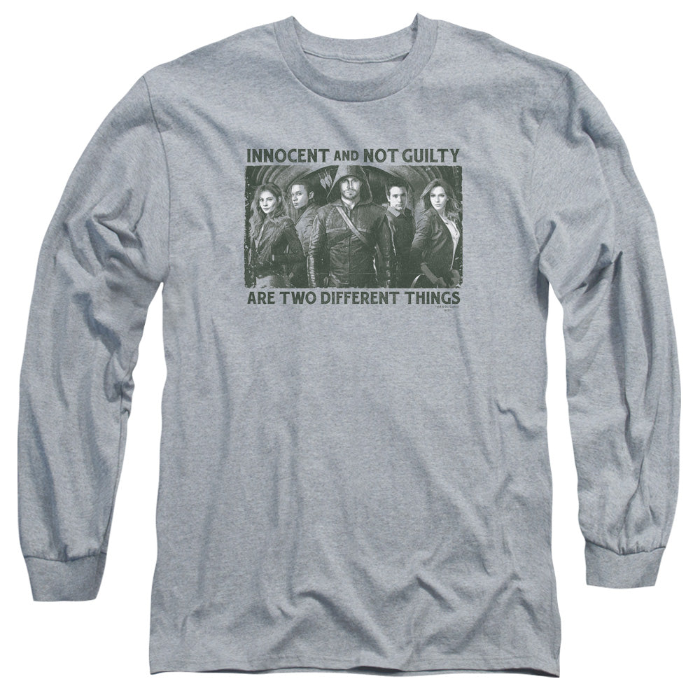 Arrow Not Guilty Mens Long Sleeve Shirt Athletic Heather - clothing by TeeHivey.com (Image 3)