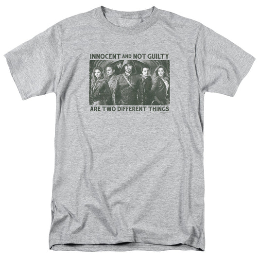 Arrow Not Guilty Mens T Shirt Athletic Heather - clothing by TeeHivey.com