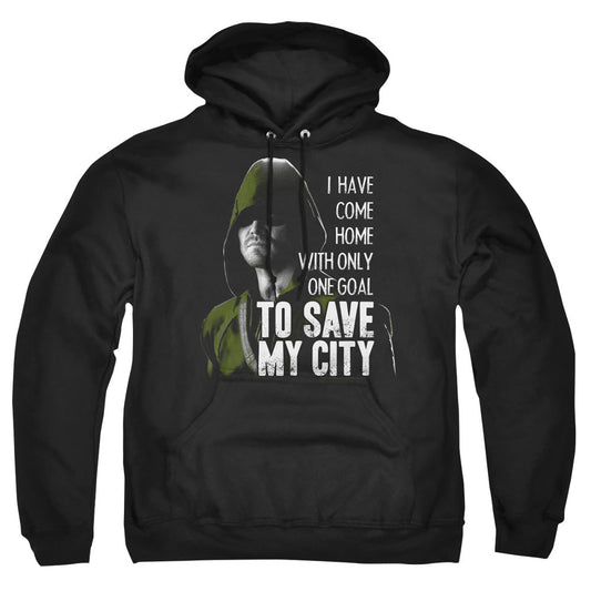 Arrow Save My City Mens Hoodie Black - clothing by TeeHivey.com (Image 1)