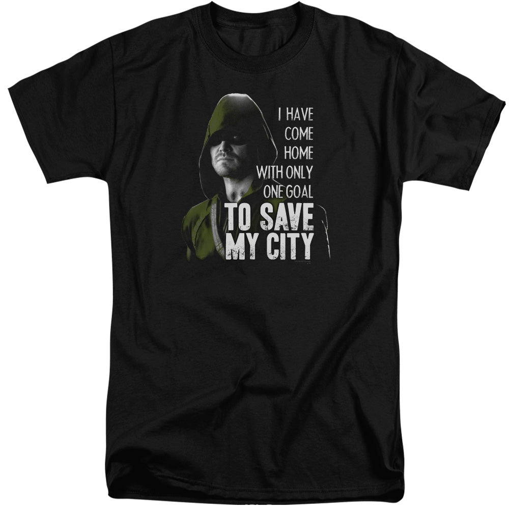 Arrow Save My City Mens Tall T Shirt Black - clothing by TeeHivey.com (Image 2)