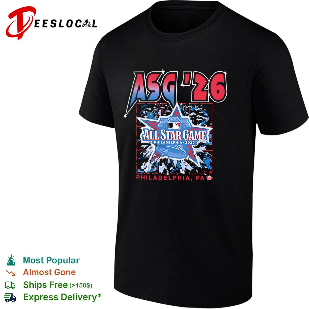 ASG 26 All Star Game Philadelphia 2026 Liberty Bell Baseball shirt