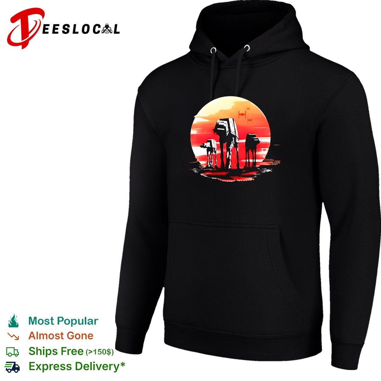 AT-AT Walkers Star Wars Imperial Forces TIE Fighters Sunset Battle retro shirt