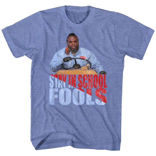 Mr. T - Stay In School - Short Sleeve - Heather - Adult - T-Shirt - clothing by TeeHivey.com
