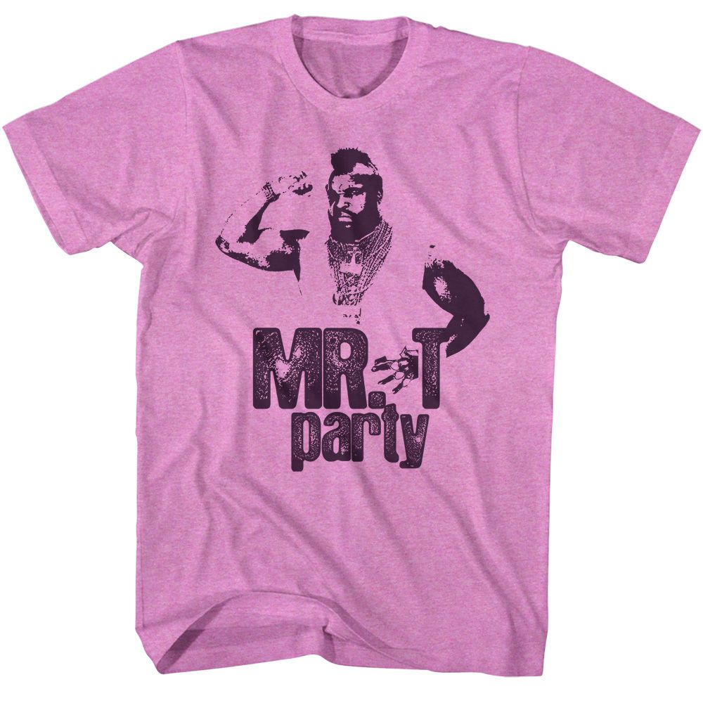 Mr. T - Party - American Classics - Heather Purple Adult Short Sleeve T-Shirt