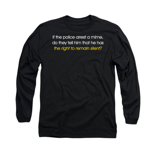 Arrest A Mime Mens Long Sleeve Shirt Black - clothing by TeeHivey.com (Image 1)