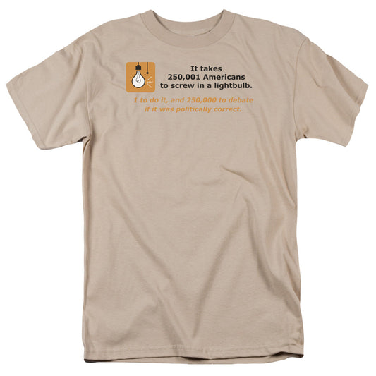 American Lightbulb Mens T Shirt Sand