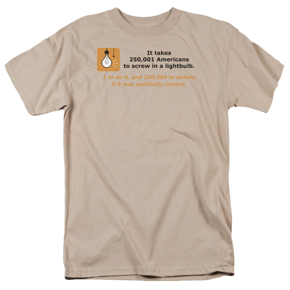 American Lightbulb Mens T Shirt Sand