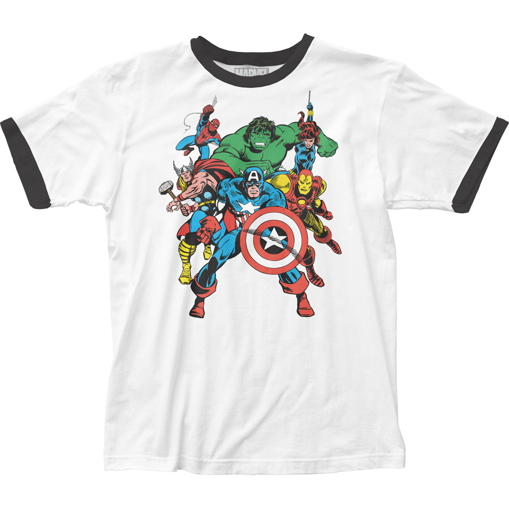 Avengers The Avengers Mens Ringer T Shirt White Black - clothing by TeeHivey.com