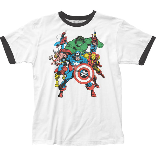 Avengers The Avengers Mens Ringer T Shirt White Black - clothing by TeeHivey.com