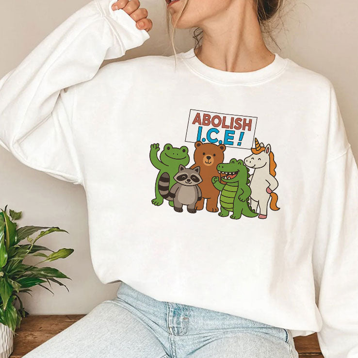 Abolish ICE Frog Unicorn Raccoon Bear Dinosaur Protest T Shirt