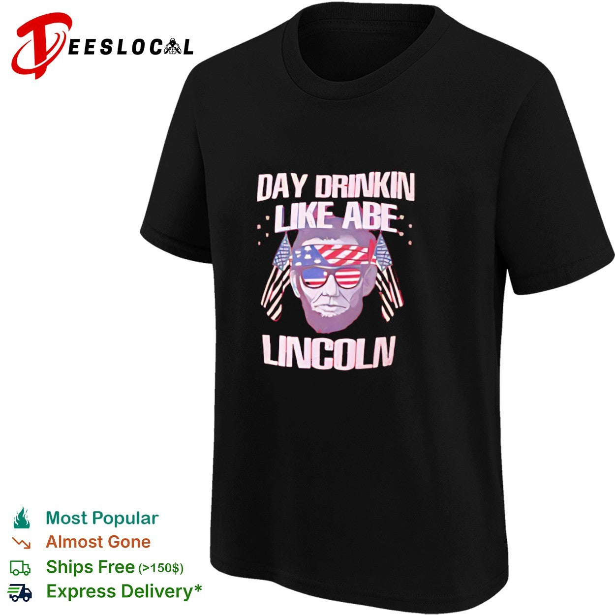 Abraham Lincoln Day Drinkin Like Abe Lincoln American Flag USA shirt