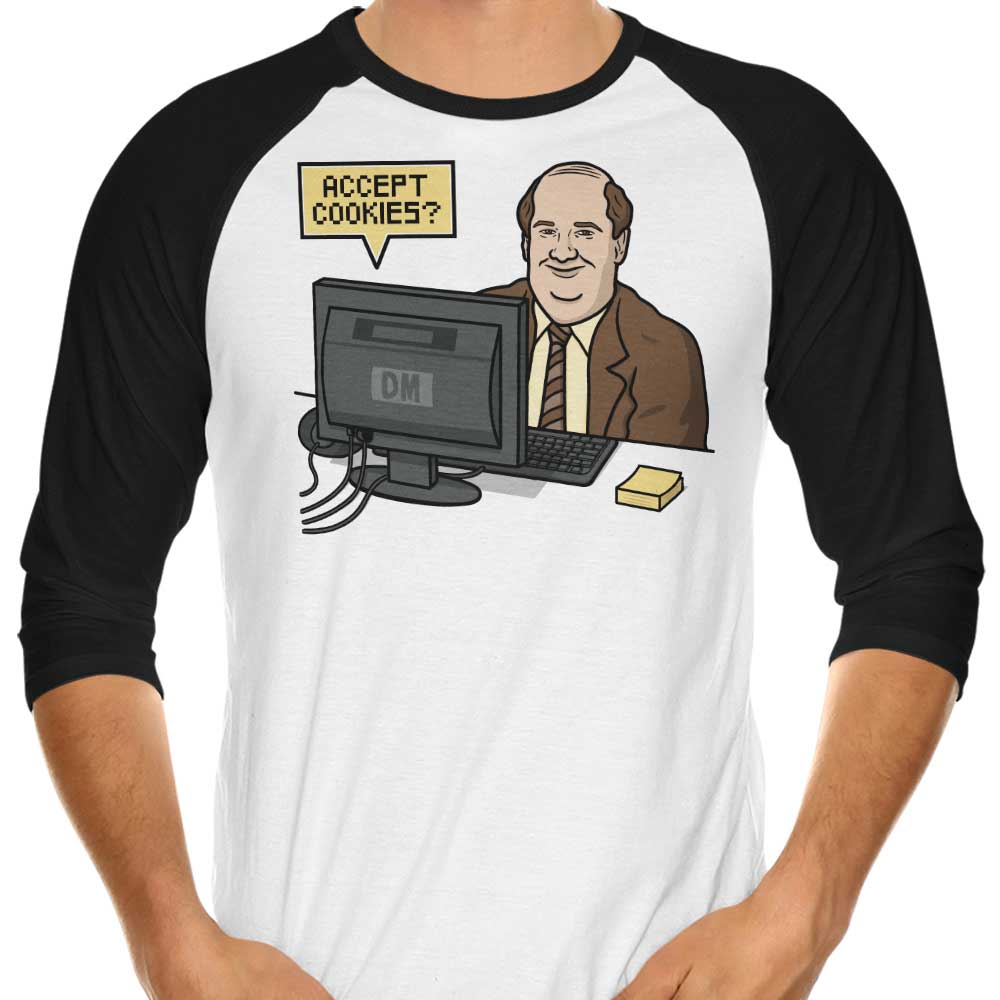 Accept Cookies - 3/4 Sleeve Raglan T-Shirt