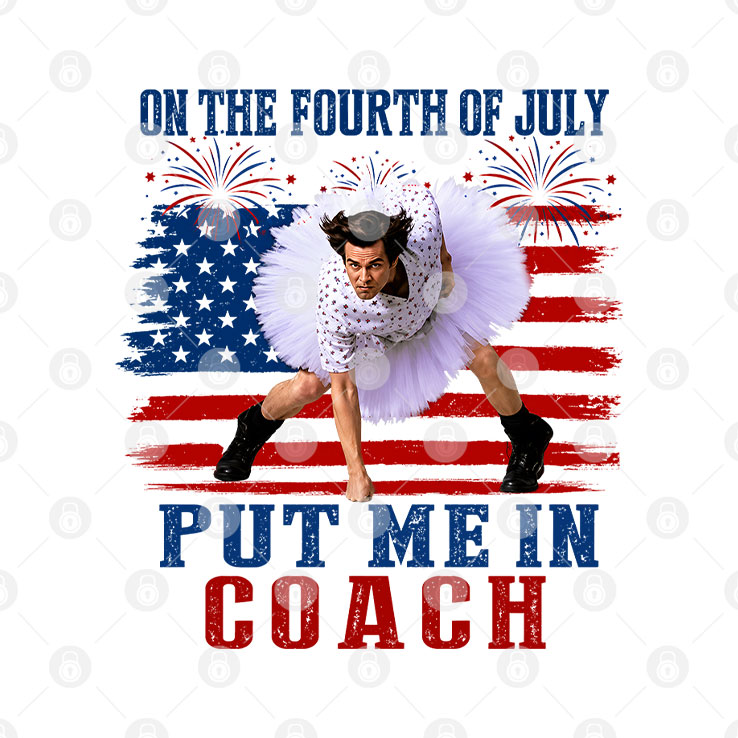 Ace Ventura Put Me In Coach 4th Of July Funny Patriotic American Flag Graphic T Shirt