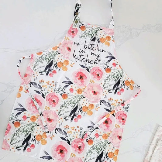 Adjustable No Bitchin In My Kitchen Apron with Printed Design