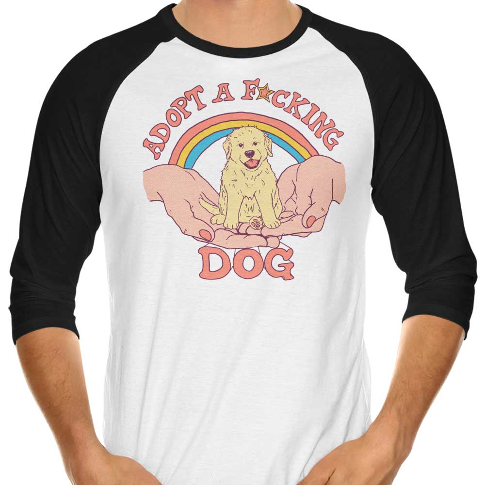 Adopt a Dog - 3/4 Sleeve Raglan T-Shirt