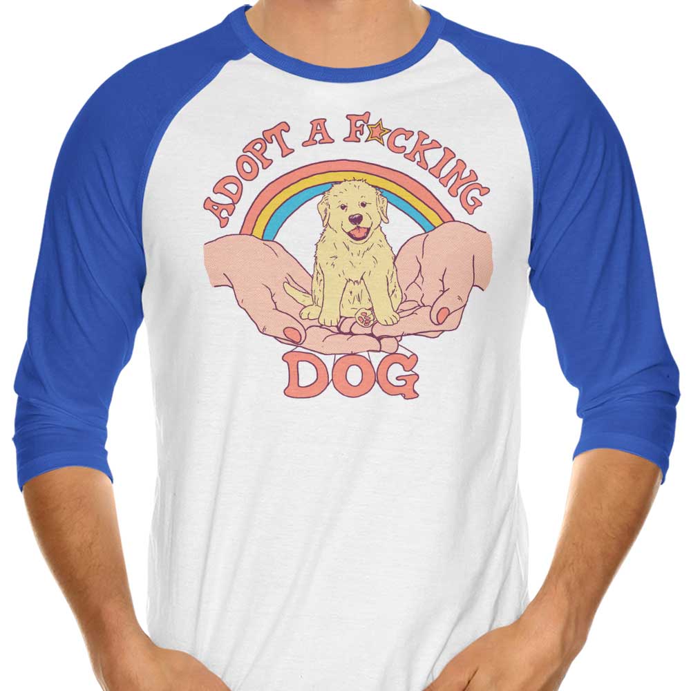Adopt a Dog - 3/4 Sleeve Raglan T-Shirt