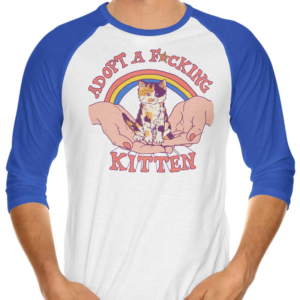 Adopt a Kitten - 3/4 Sleeve Raglan T-Shirt