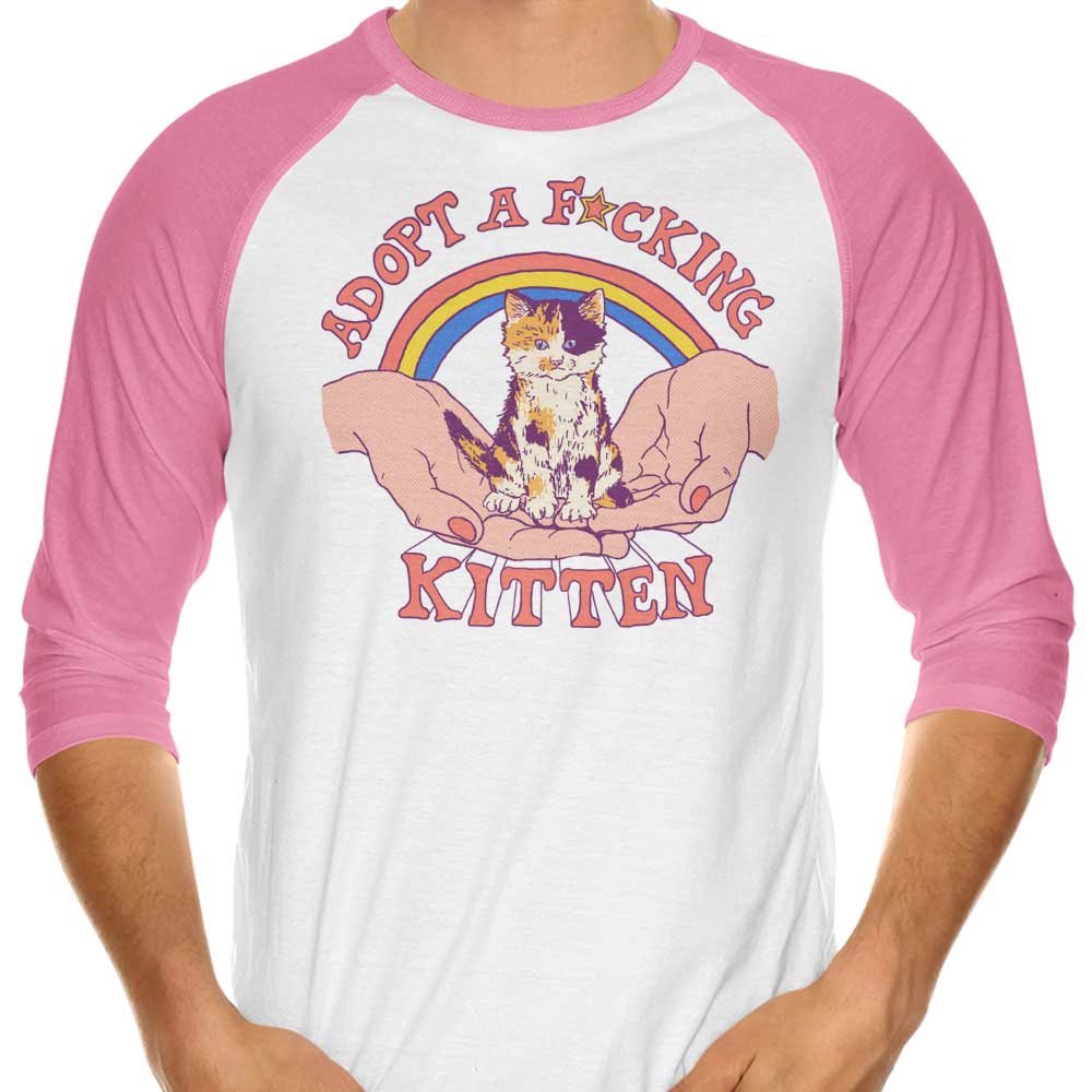 Adopt a Kitten - 3/4 Sleeve Raglan T-Shirt