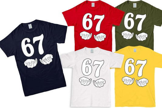 Adults Kids Boys Girls 67 Funny Meme T-Shirt Christmas Six Seven Xmas Gift