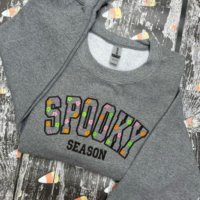 Aesthetic Spooky Season Embroidered Crewneck Sweatshirtstyle{n002}2