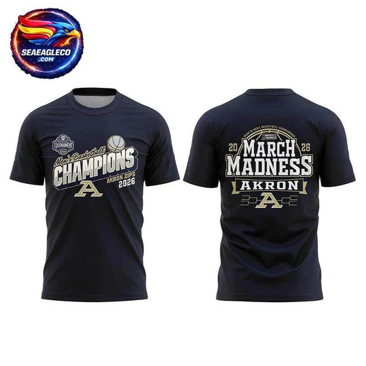 Akron Zips 2026 MAC Men’s Basketball Tournament Champions Two Sided Shirt