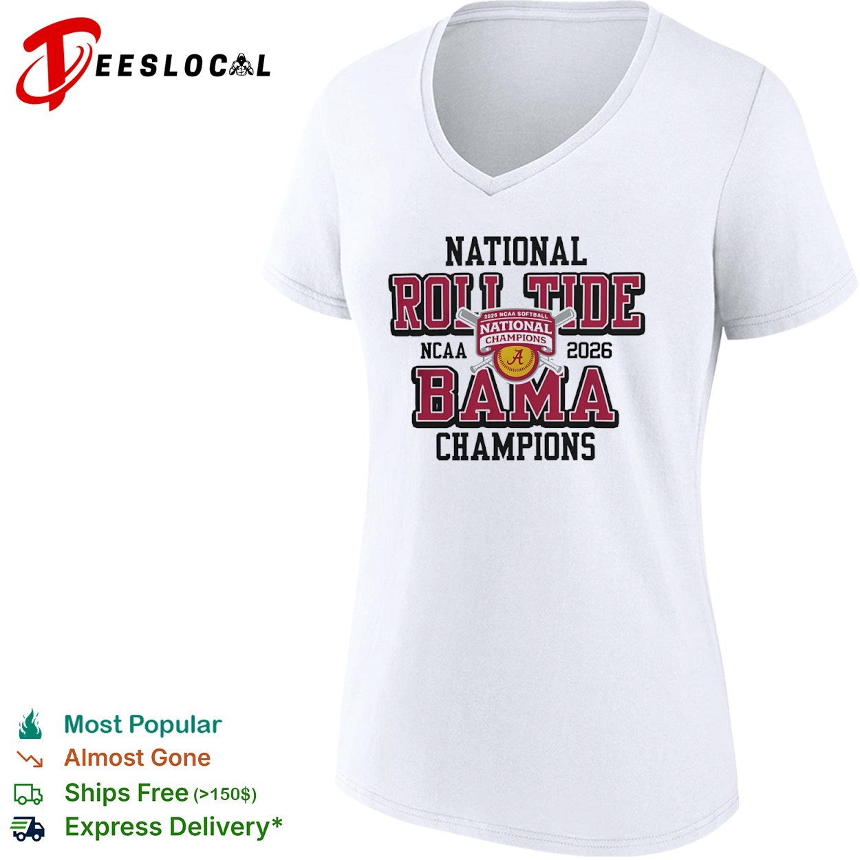 Alabama Crimson Tide 2026 NCAA Softball National Champions Roll Tide Bama shirt