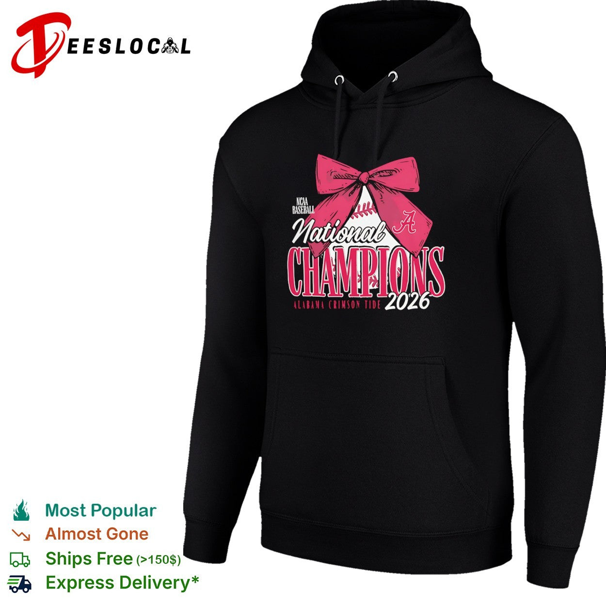 Alabama Crimson Tide NCAA Baseball National Champions 2026 Bow shirt
