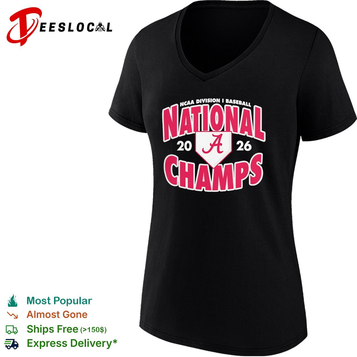 Alabama Crimson Tide NCAA Division I Baseball National Champs 2026 shirt