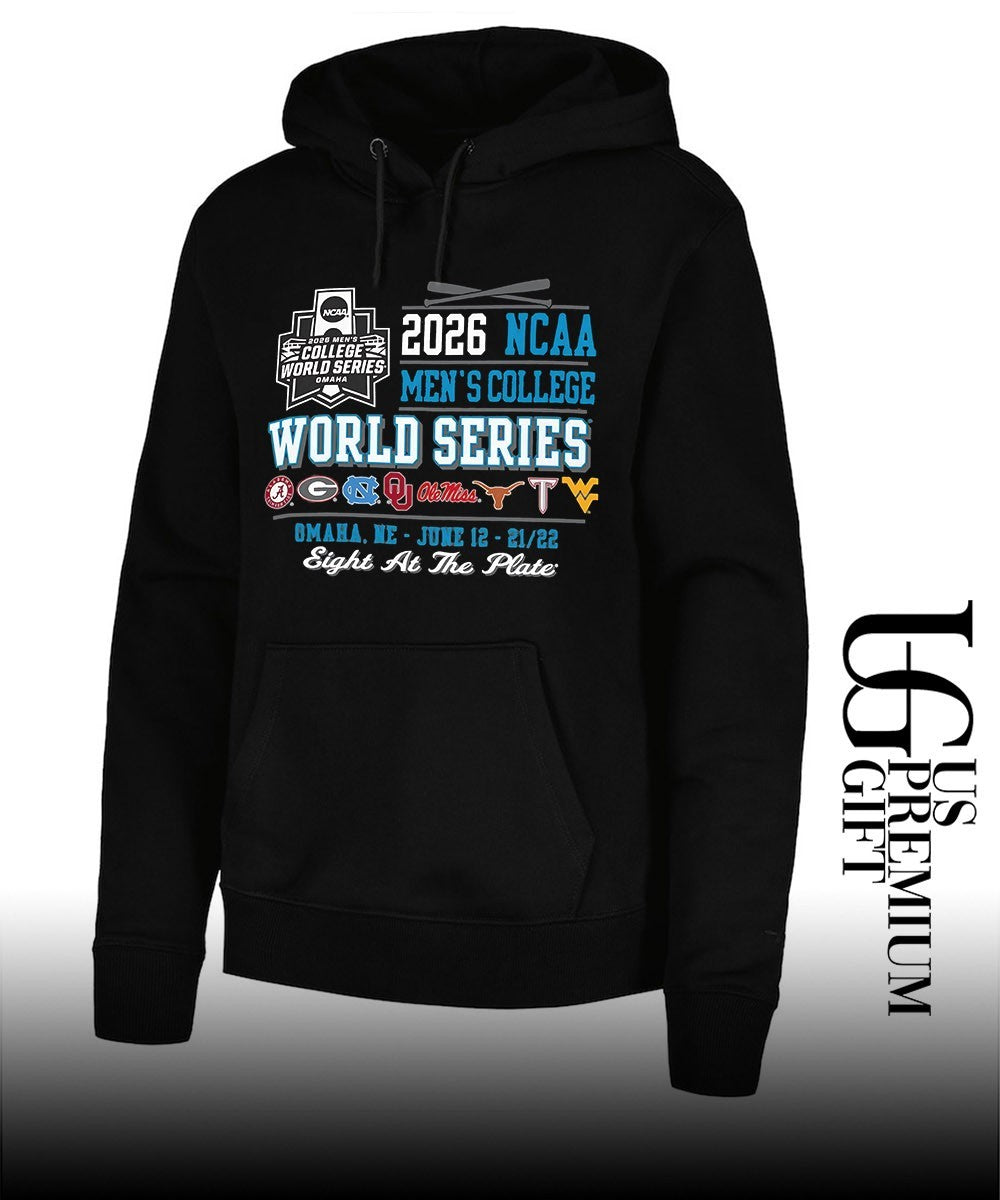 Alabama Georgia North Carolina Oklahoma Ole Miss Texas Tech West Virginia 2026 NCAA Men’s College World Series Eight at the Plate shirt