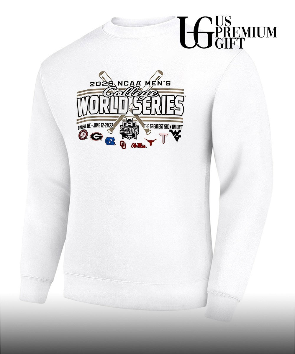 Alabama Georgia North Carolina Oklahoma Ole Miss Texas Texas Tech West Virginia 2026 NCAA Men’s College World Series The Greatest Show on Dirt shirt